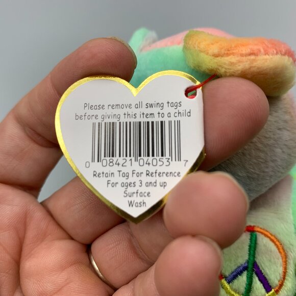 1996 Ty Beanie Babies Collection PEACE the Multi-Colored Bear - Picture 6 of 8